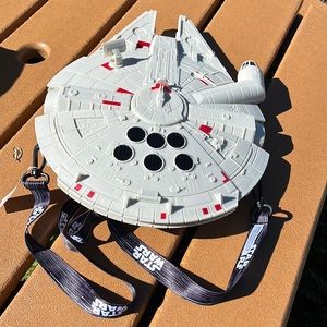 Disney Parks Light Up STAR WARS Millennium Falcon Popcorn Bucket Carry Strap NWT
